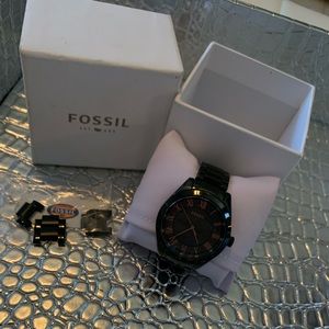 Fossil watch black and gold